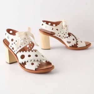 Leifsdottir Riika White Heeled Sandal sz 39